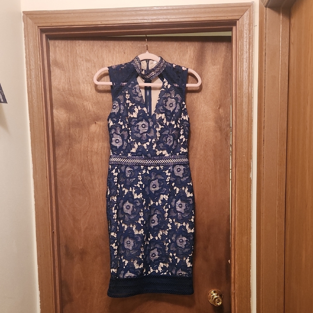 Cooper St Navy Blue Lace Floral Dress Size 4
